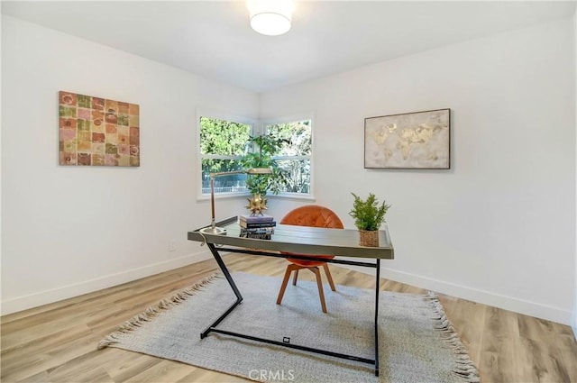 office space featuring hardwood / wood-style flooring