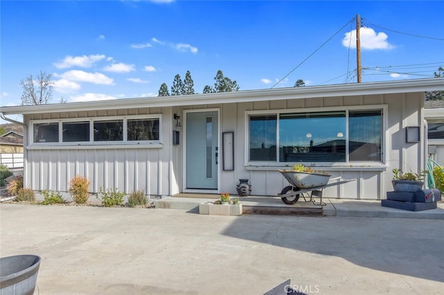 view of front of home featuring board and batten siding