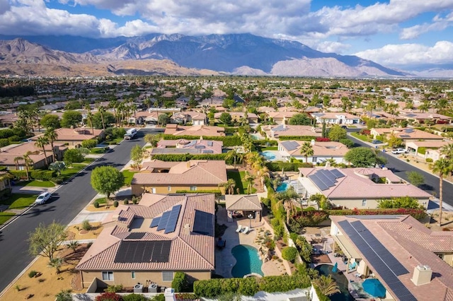 aerial view with a mountain view