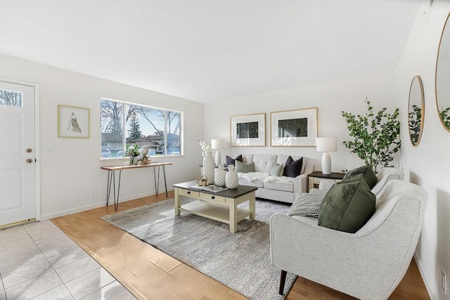 view of tiled living room