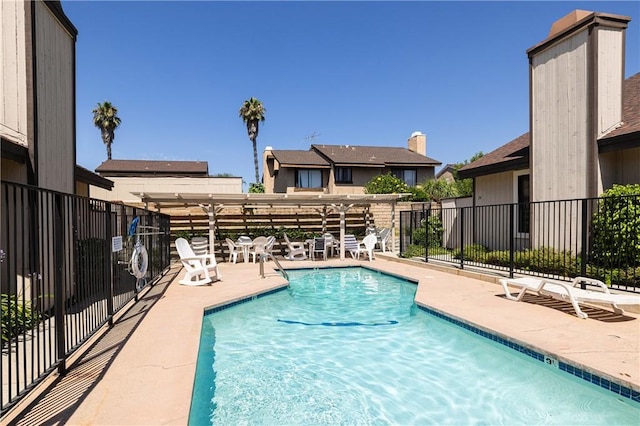 view of swimming pool featuring a patio