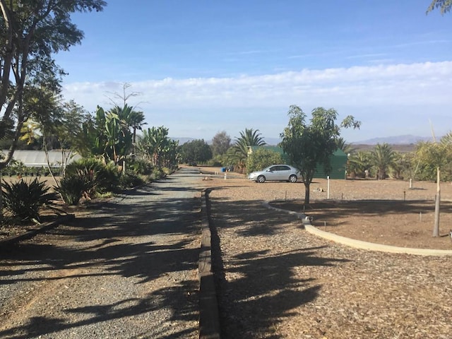 view of road with a rural view