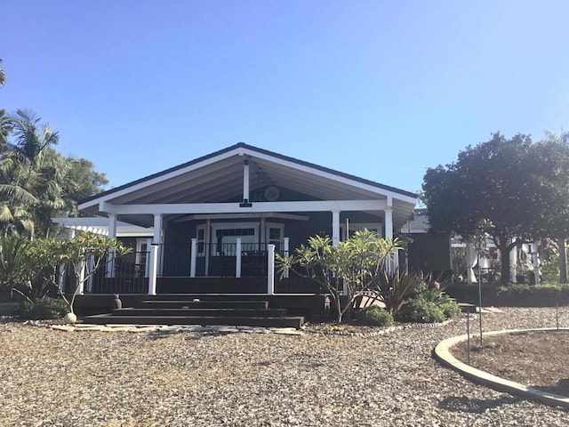 view of front of home featuring covered porch