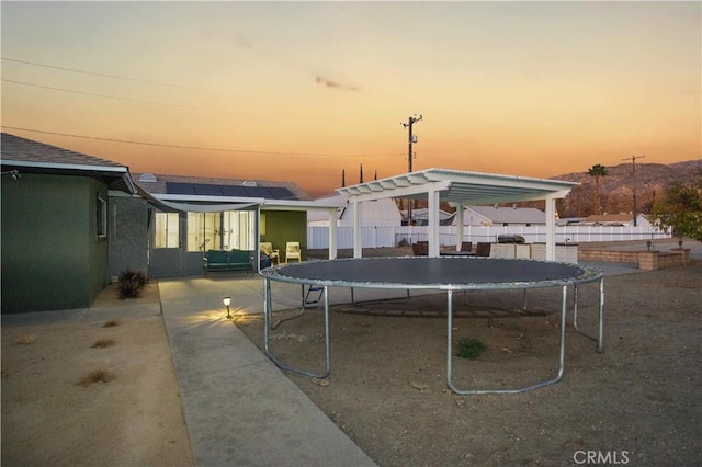 exterior space featuring a trampoline