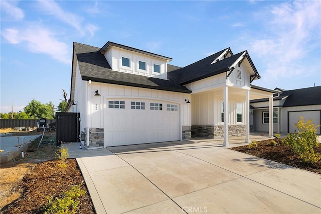 view of front of home with a garage