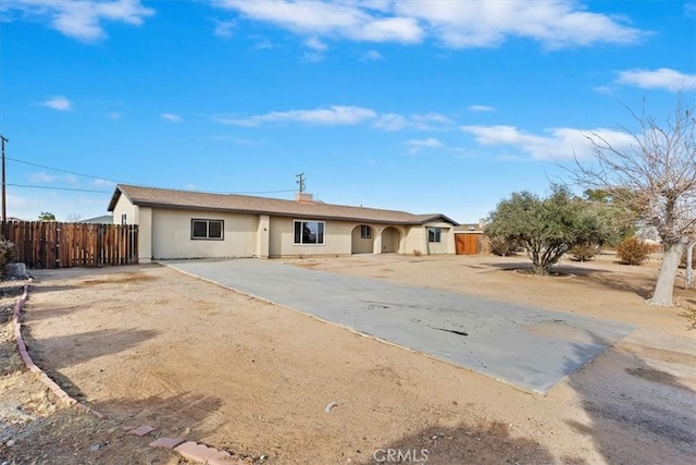 view of single story home