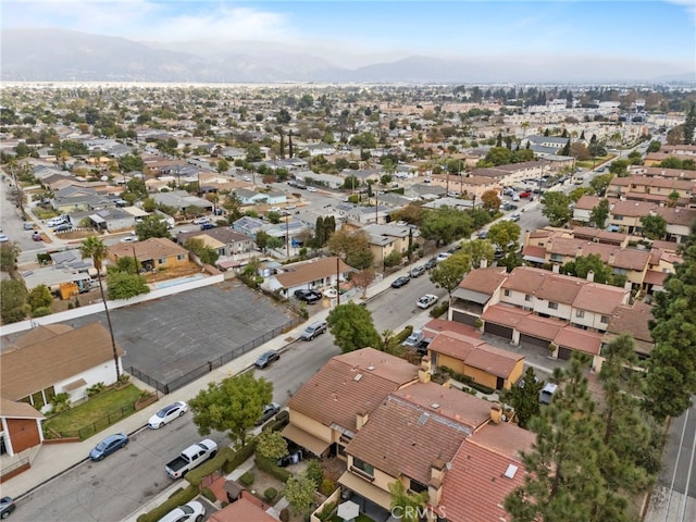 drone / aerial view with a mountain view