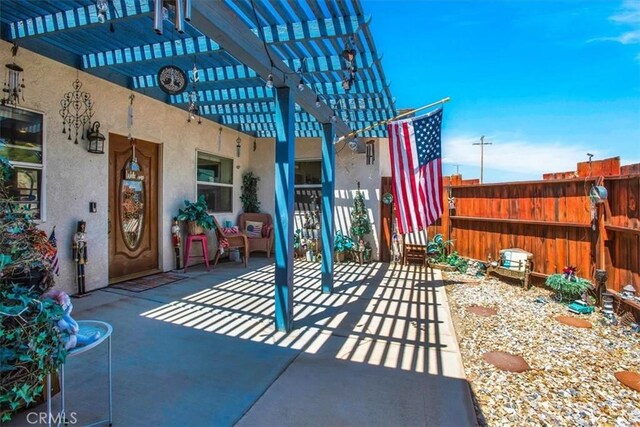 view of patio with a pergola