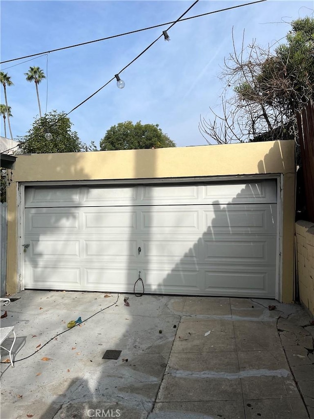 view of garage