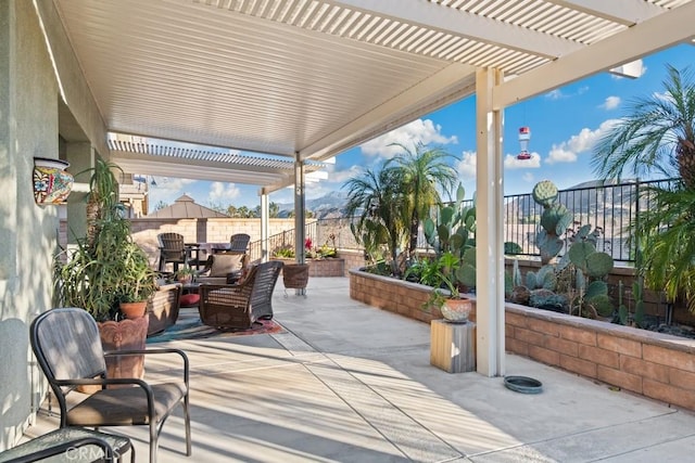 view of patio with a pergola