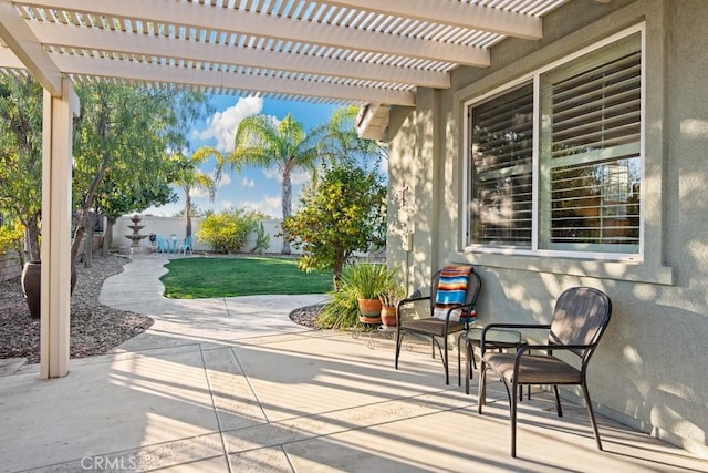 view of patio / terrace with a pergola