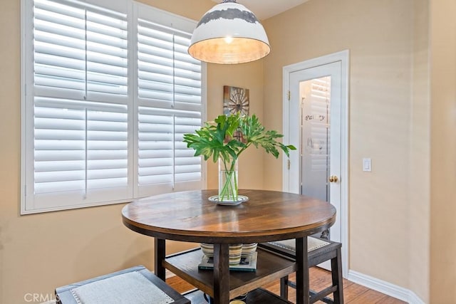 dining room with hardwood / wood-style floors