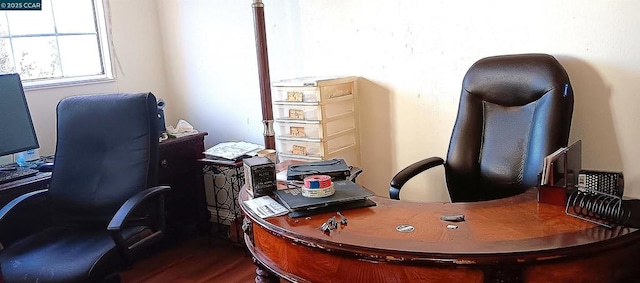 office featuring dark wood-type flooring