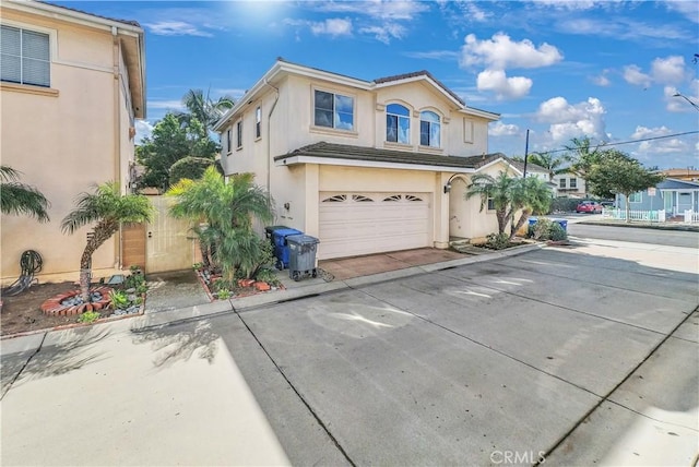 view of property with a garage