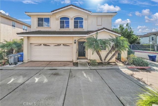 view of property with a garage