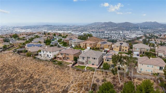 aerial view with a mountain view