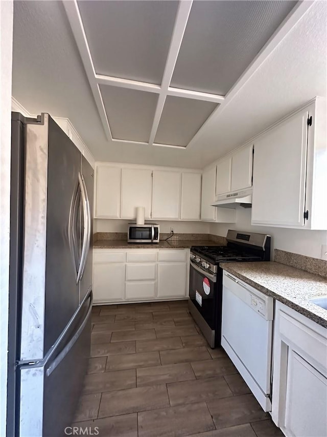 kitchen with white cabinets and stainless steel appliances