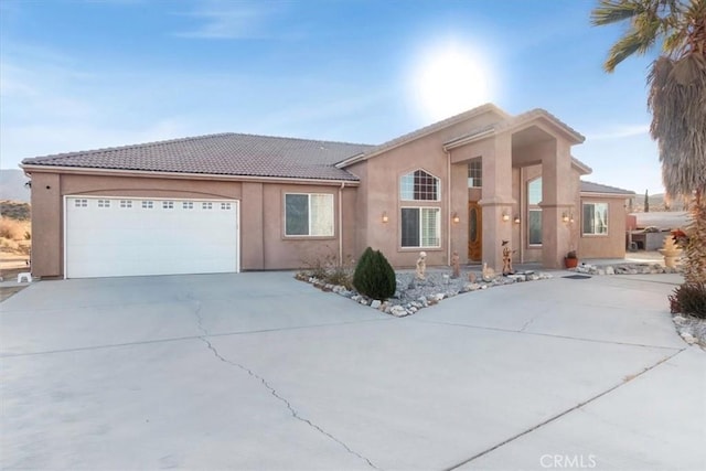 view of front of house with a garage