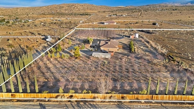 aerial view with a mountain view