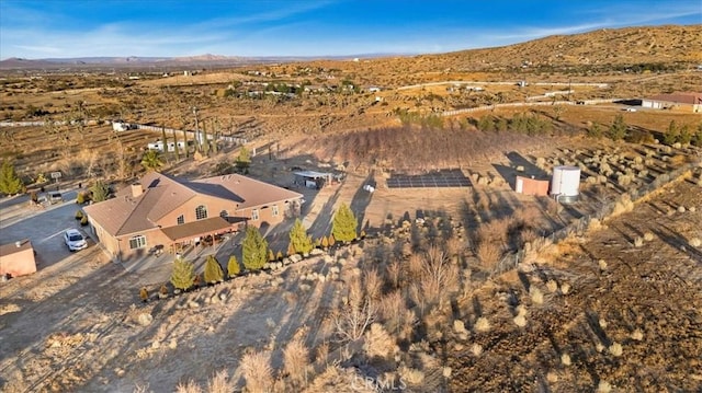 aerial view with a mountain view