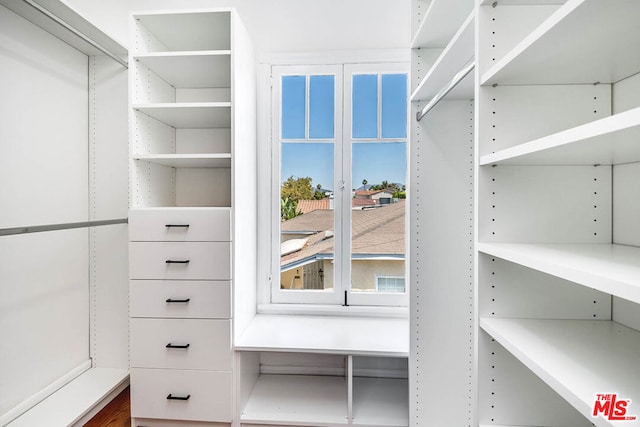 view of walk in closet