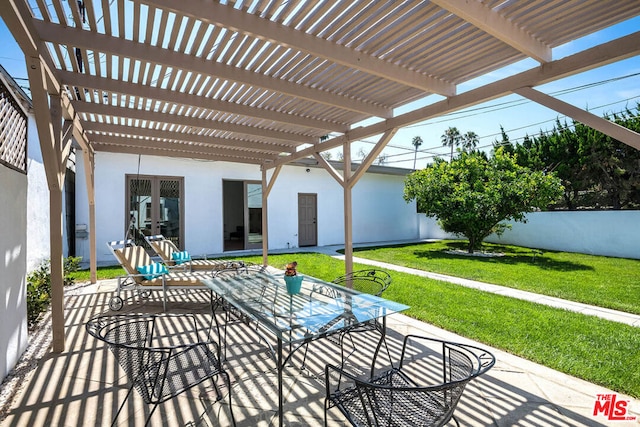 view of patio / terrace featuring a pergola