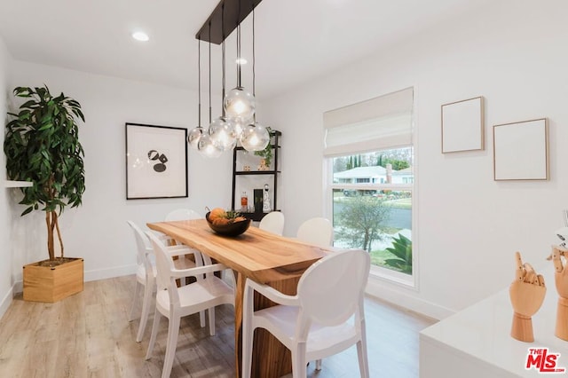 dining room featuring light wood-type flooring