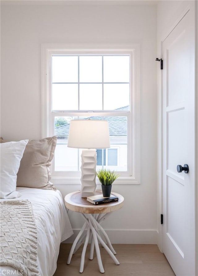 bedroom featuring light hardwood / wood-style flooring