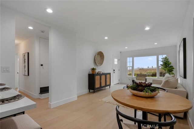 living room featuring light hardwood / wood-style flooring