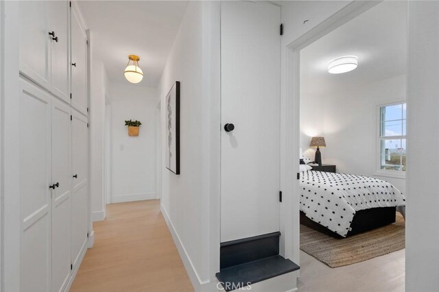 hall featuring light hardwood / wood-style flooring