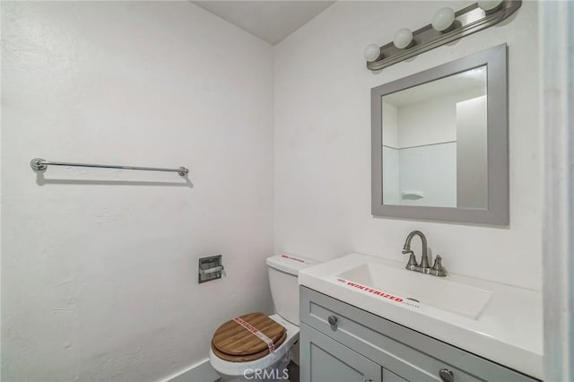 bathroom with toilet and vanity