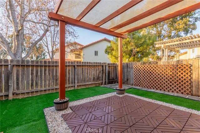 view of patio / terrace featuring a pergola