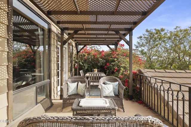 view of patio with a pergola