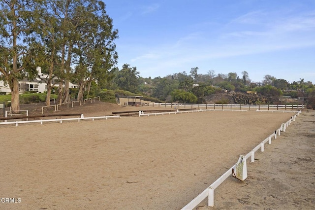 exterior space with a rural view