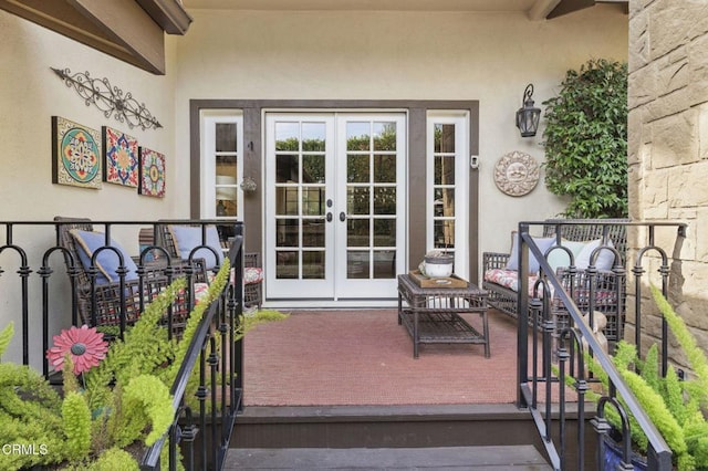 property entrance with french doors