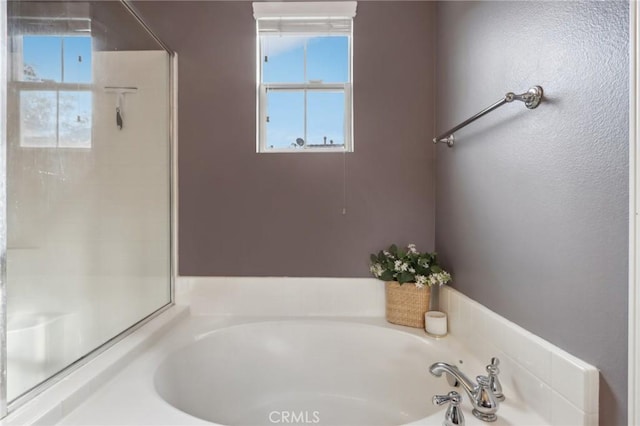 bathroom featuring a healthy amount of sunlight and a bathing tub