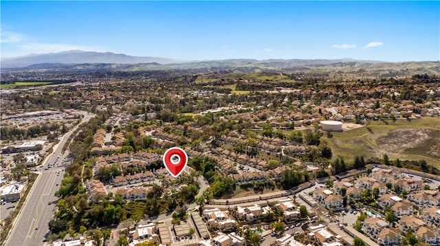 bird's eye view with a residential view and a mountain view