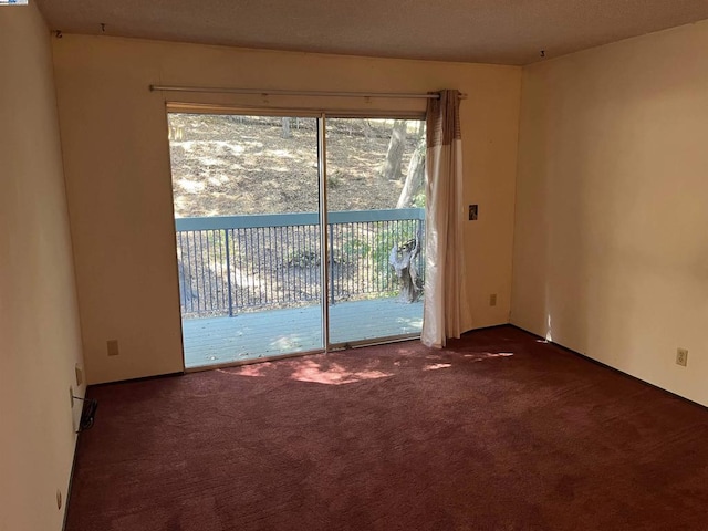 spare room featuring plenty of natural light and dark carpet