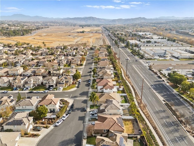 aerial view with a mountain view