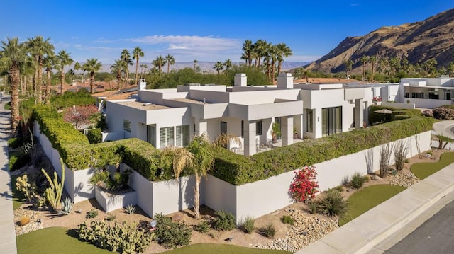 exterior space with a mountain view