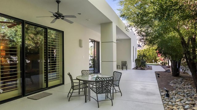 view of patio with ceiling fan