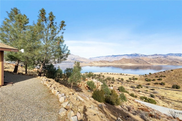 view of water feature with a mountain view