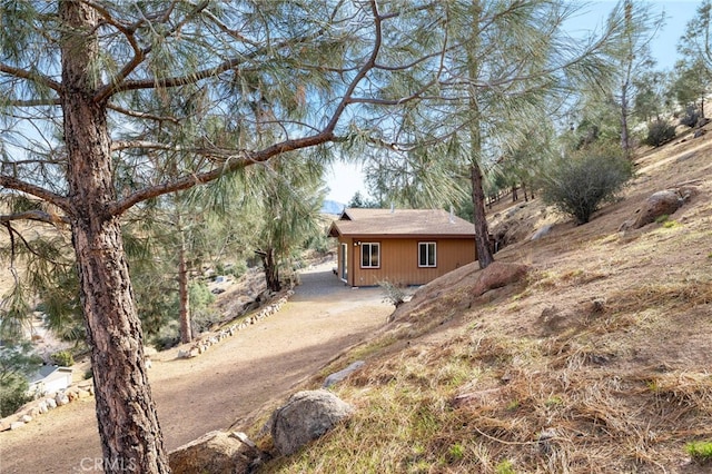 exterior space featuring driveway