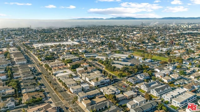 drone / aerial view with a mountain view