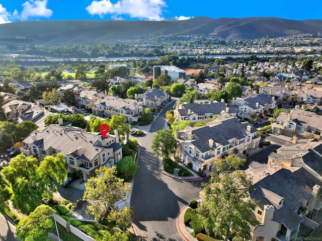 aerial view featuring a mountain view