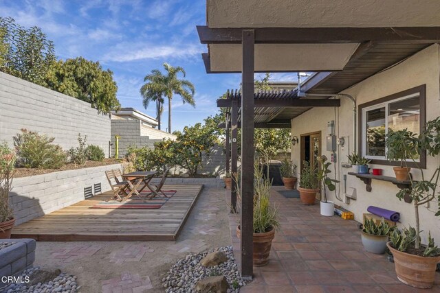 view of patio with a pergola