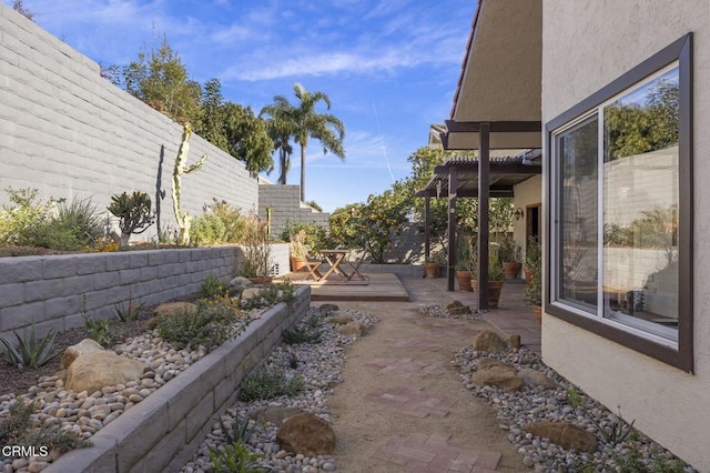 view of yard with a patio area