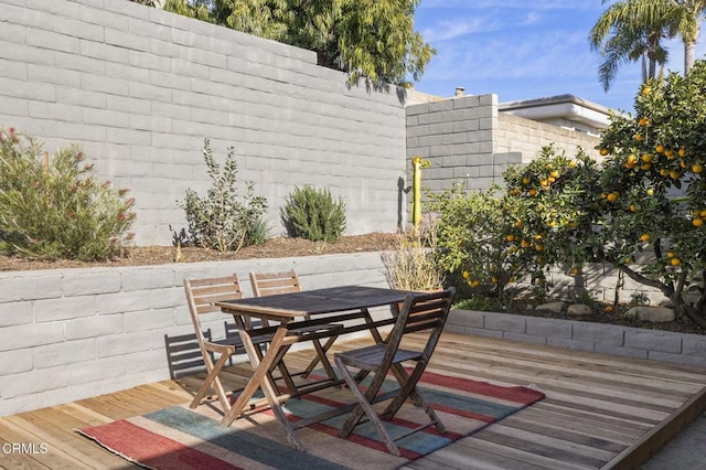 view of patio featuring a wooden deck