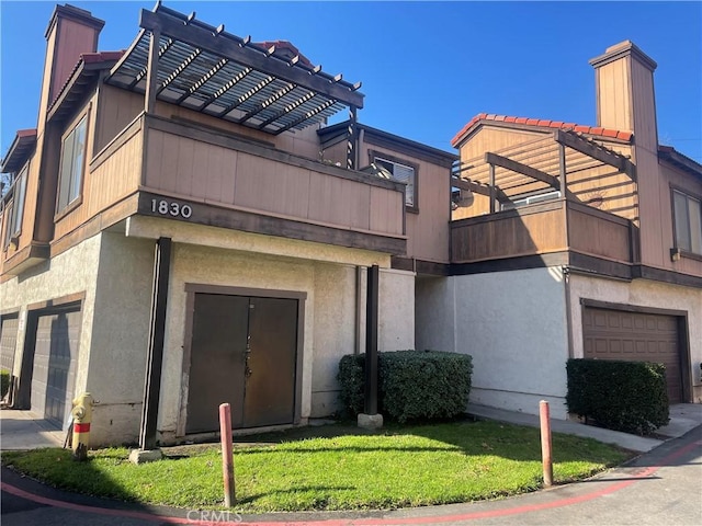 view of building exterior with a garage