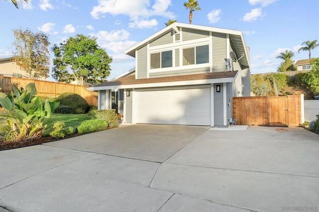 view of front of property featuring a garage